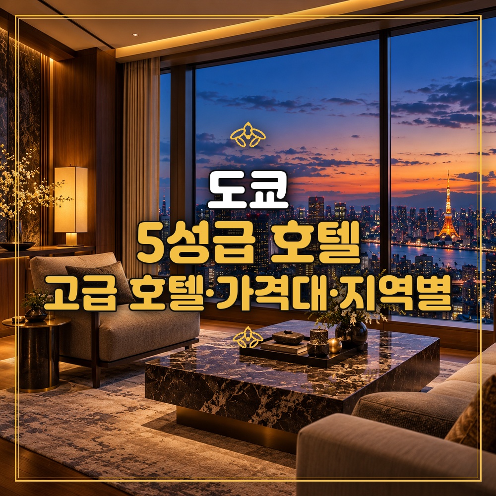 도쿄 5성급 호텔 추천 — 지역별 고급 호텔 가격 비교